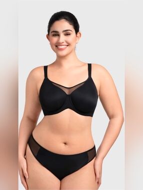 HSIA CoolComfort Plus Size Underwire Full Coverage Unlined 36DDD black New